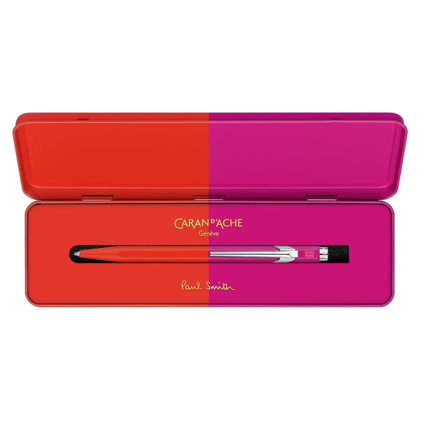 Caran d'Ache 849 Bille Paul Smith Ballpoint Pen - Warm Red And Melrose Pink