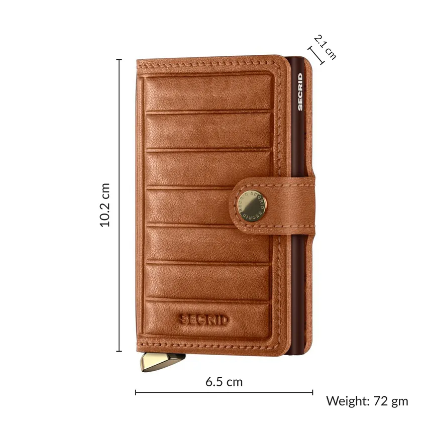 Secrid Miniwallet Embossed Lines Mei-Cognac