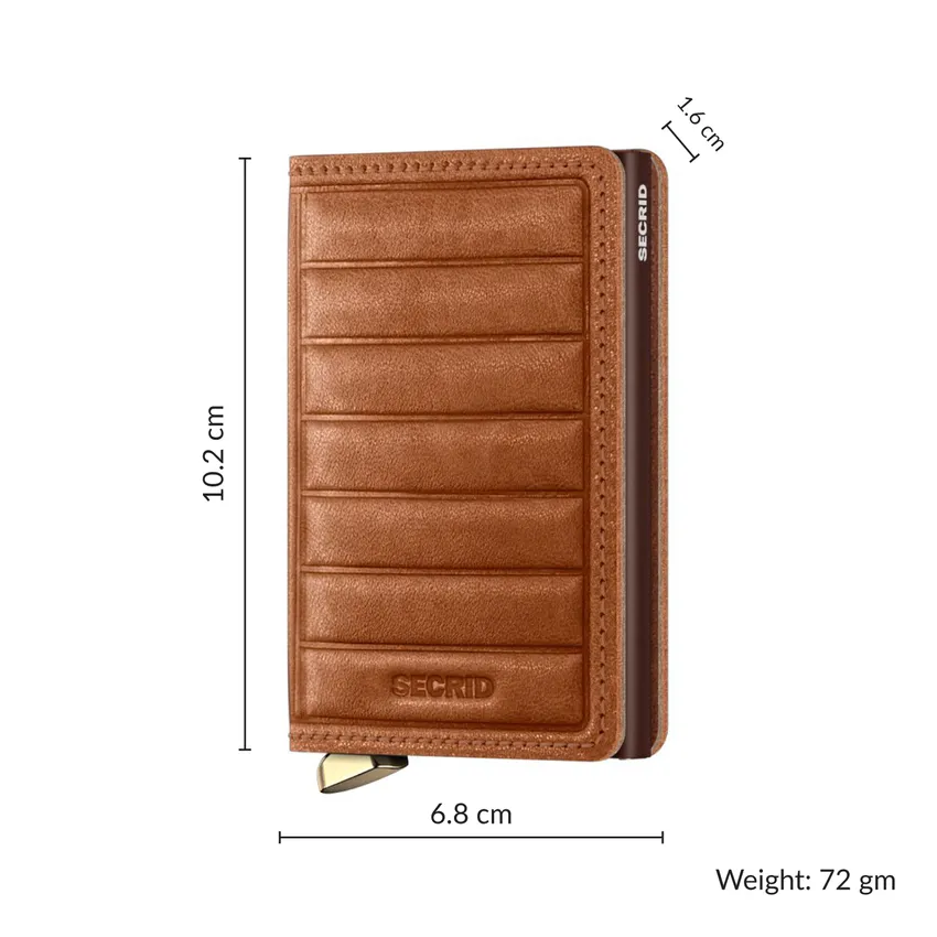 Secrid Slimwallet Embossed Lines Sei-Cognac