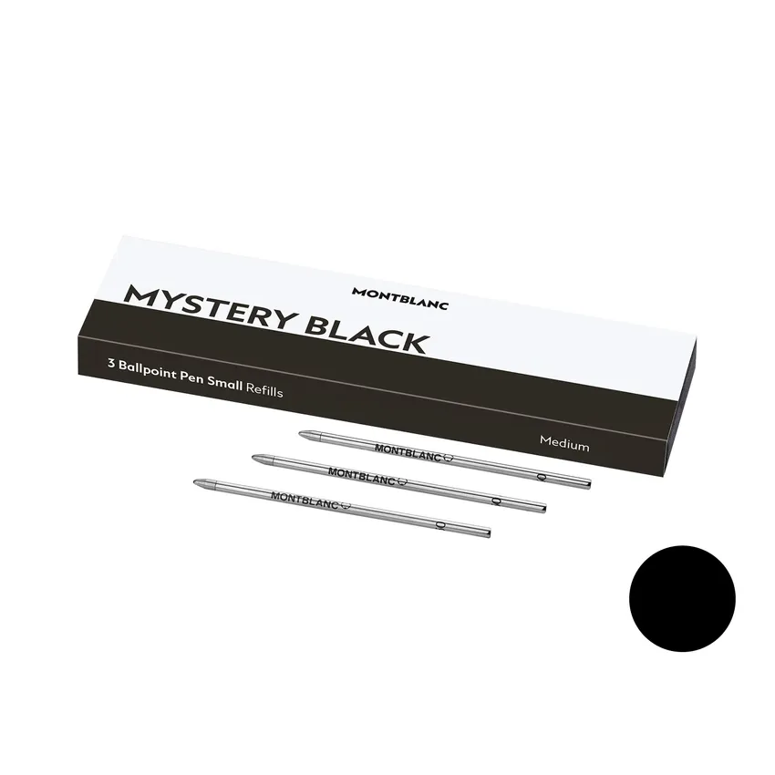 Montblanc 128222 Small Ballpoint Refill Medium (Pack of 3) - Mystery Black