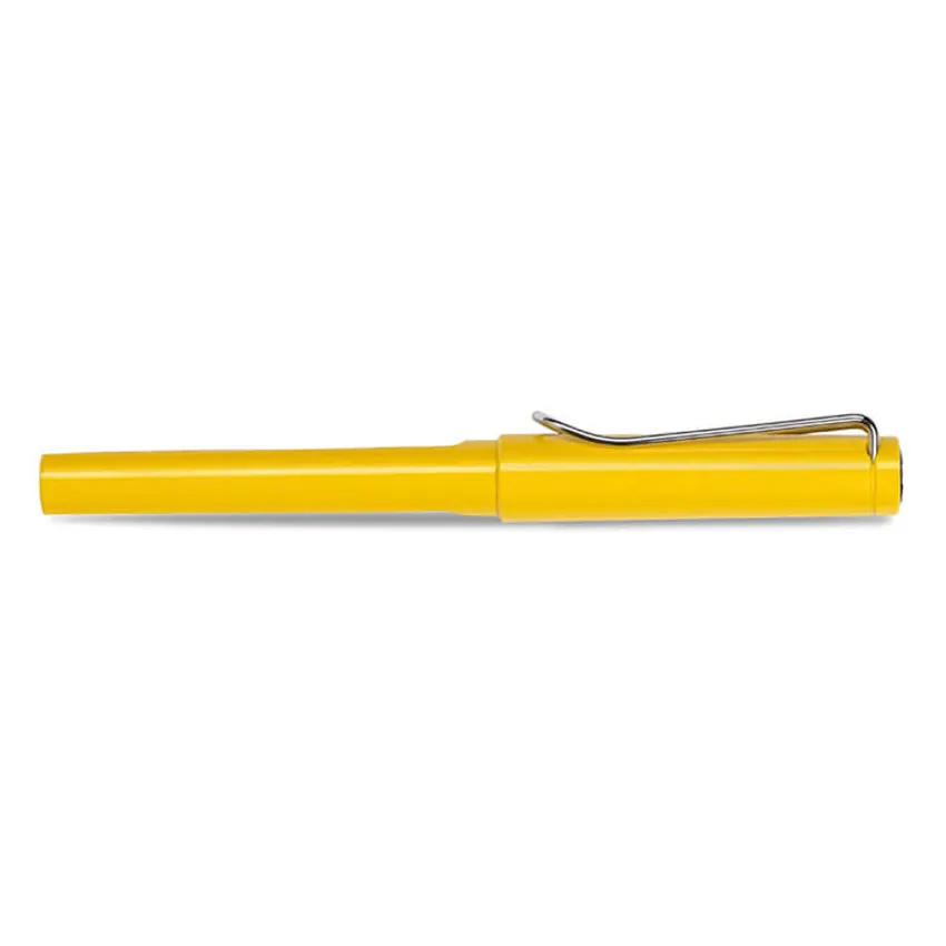 Lamy Safari 018 Fountain Pen Broad Yellow With Chrome Plated Clip