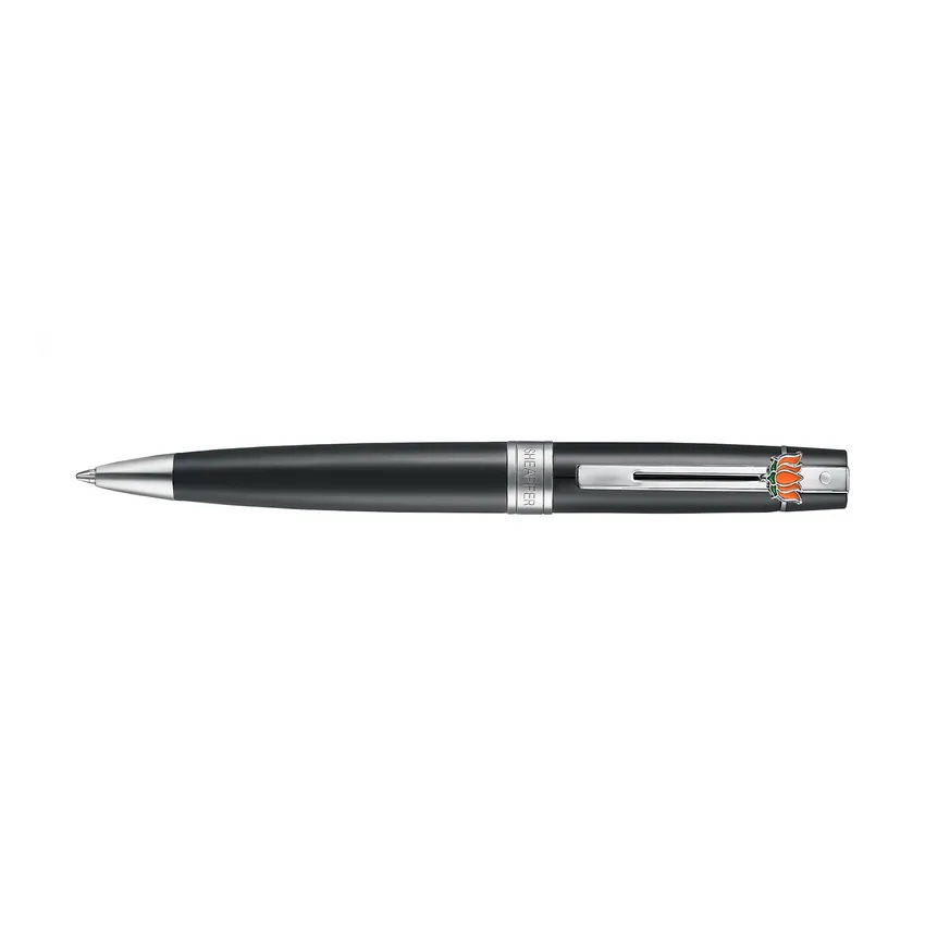 Sheaffer 300 9312 Glossy Black Ballpoint Pen With Chrome Trim and Lotus Emblem