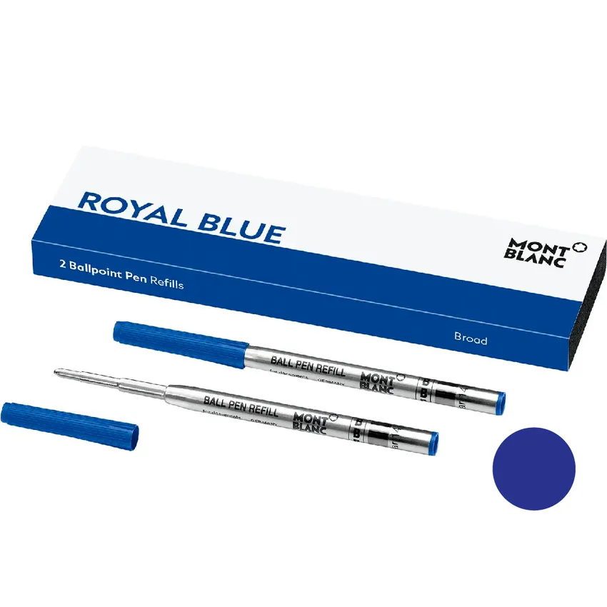 Montblanc 124491 Ballpoint Refill Broad (Pack Of 2) Royal Blue