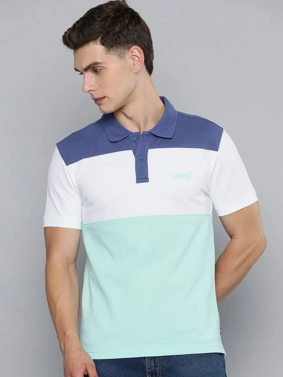 LEVIS blue color block casual t shirt G3 MTS18686