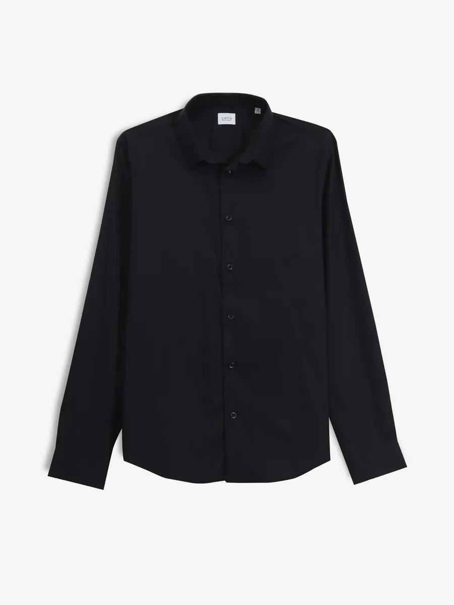 Black cotton casual shirt store