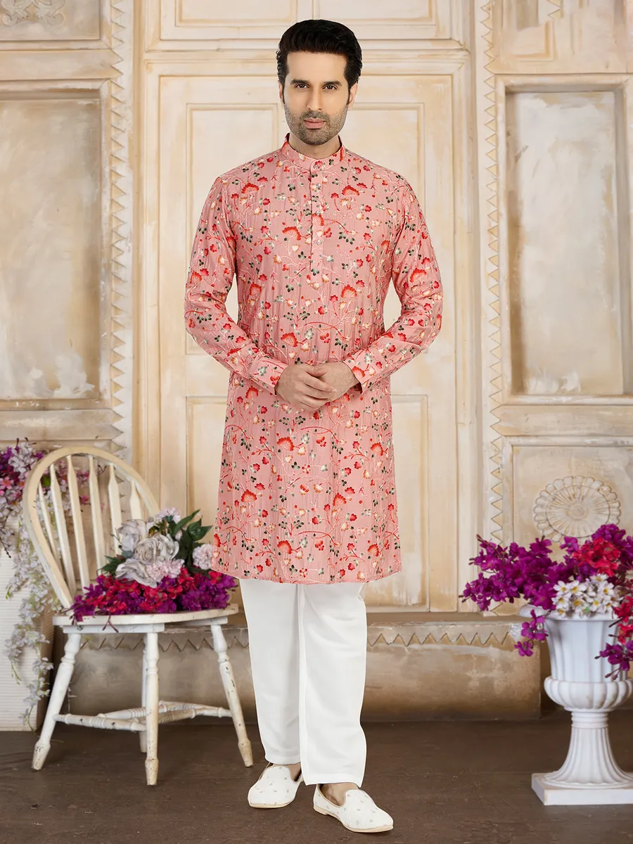 Pink color kurta pajama on sale