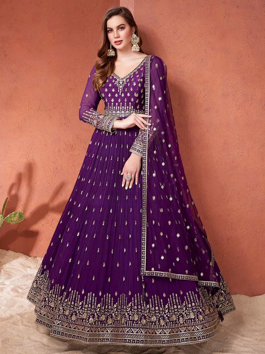 Purple suit contrast store
