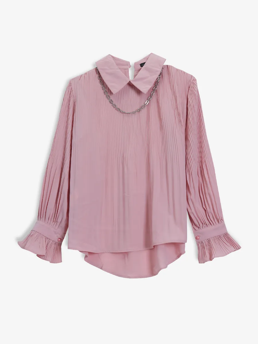 DEAL pink georgette top G3 WTO5121