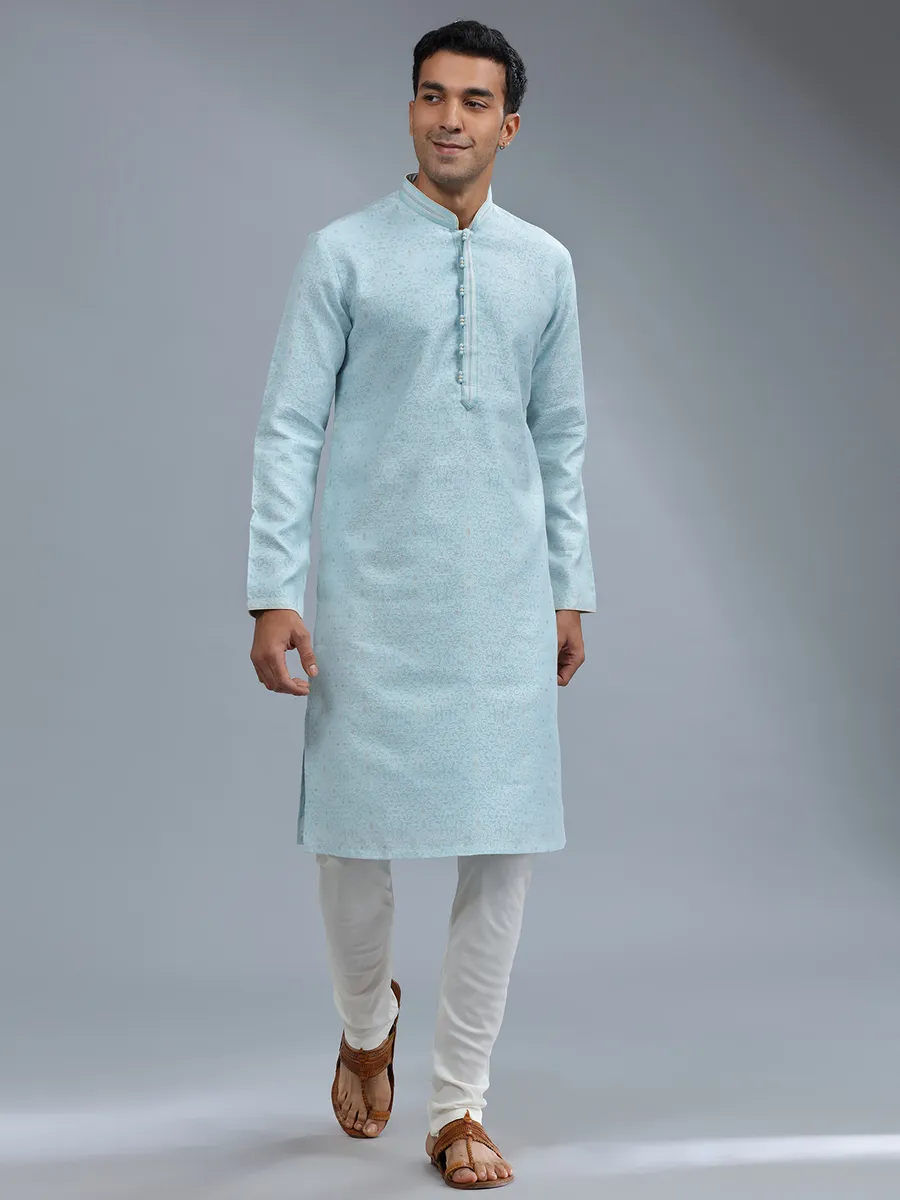 Elegant sky blue silk kurta pajama G3 MKS5707 United Kingdom
