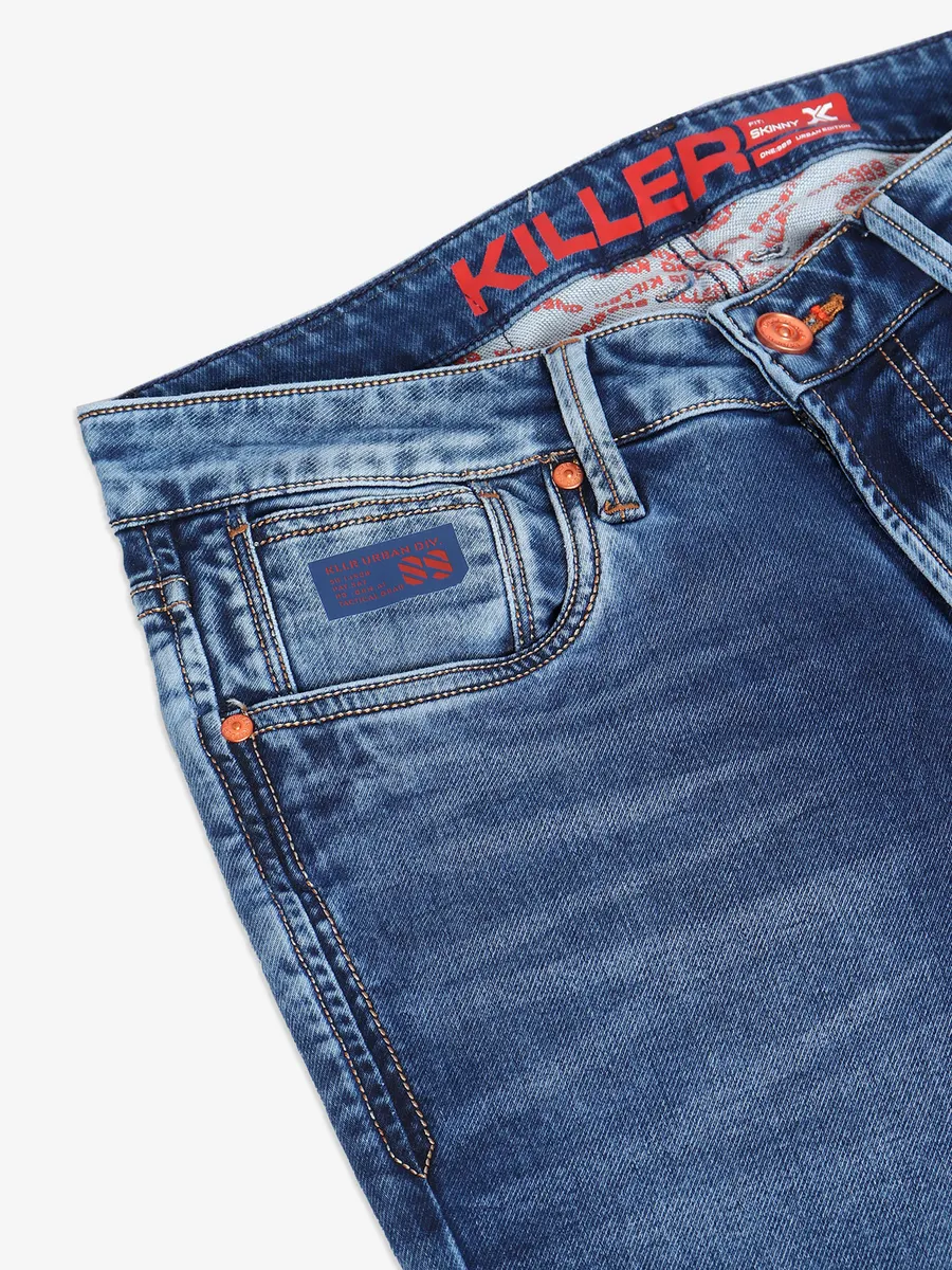 Killer dark blue skinny washed jeans-G3-MJE4846 New Zealand