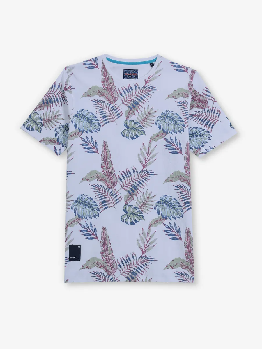 ★MOHAN★ RTR HEART PAISLEY HALF SLEEVE TOP _3COLORS KILLER white printed cotton half sleeves t-shirt-G3-MTS20676