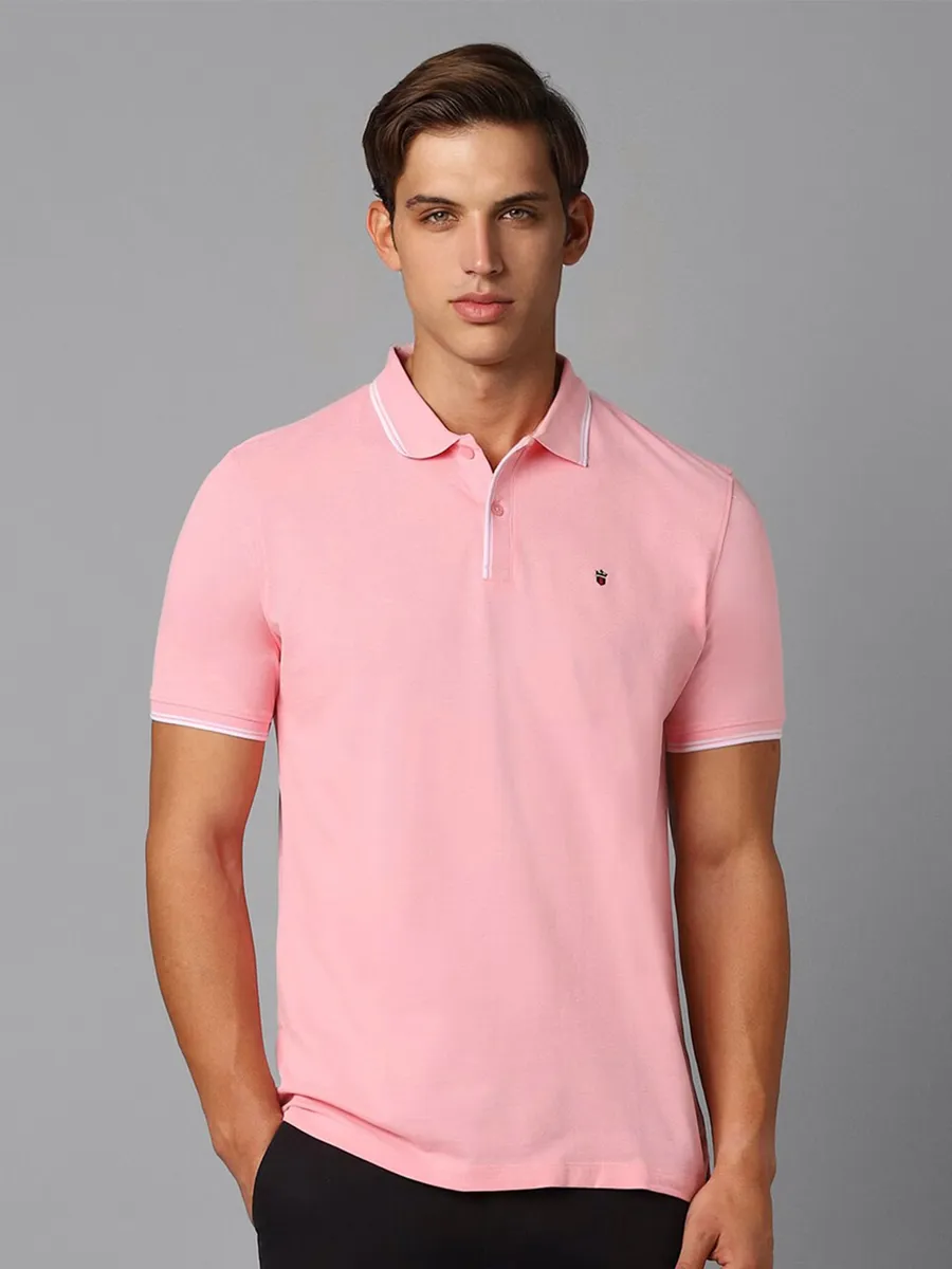 LP pink plain cotton t-shirt-G3-MTS18621