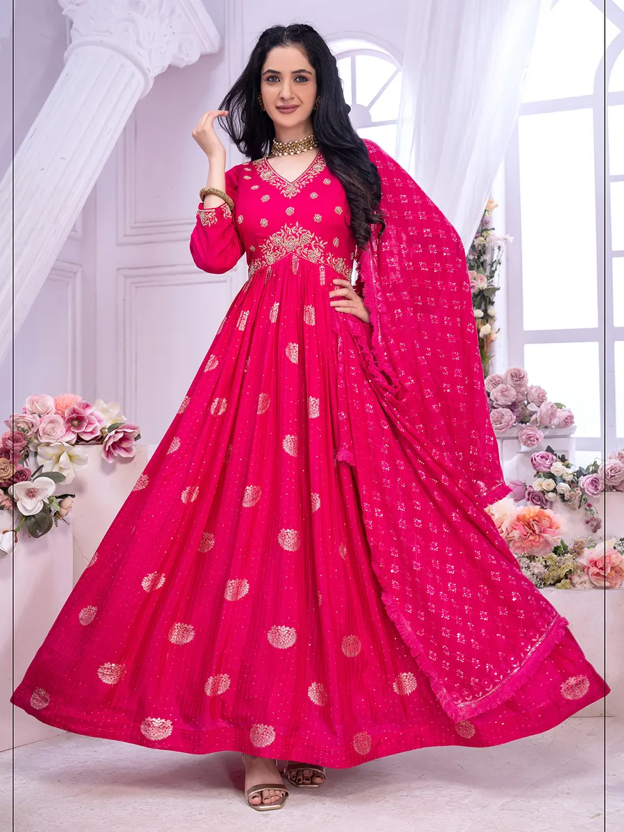 Magenta anarkali suit shop