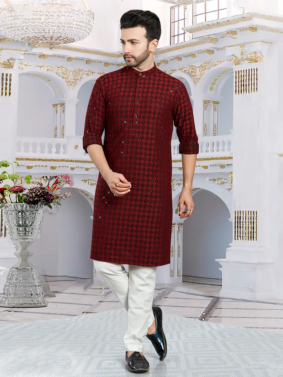 Maroon pathani kurta pajama outlet