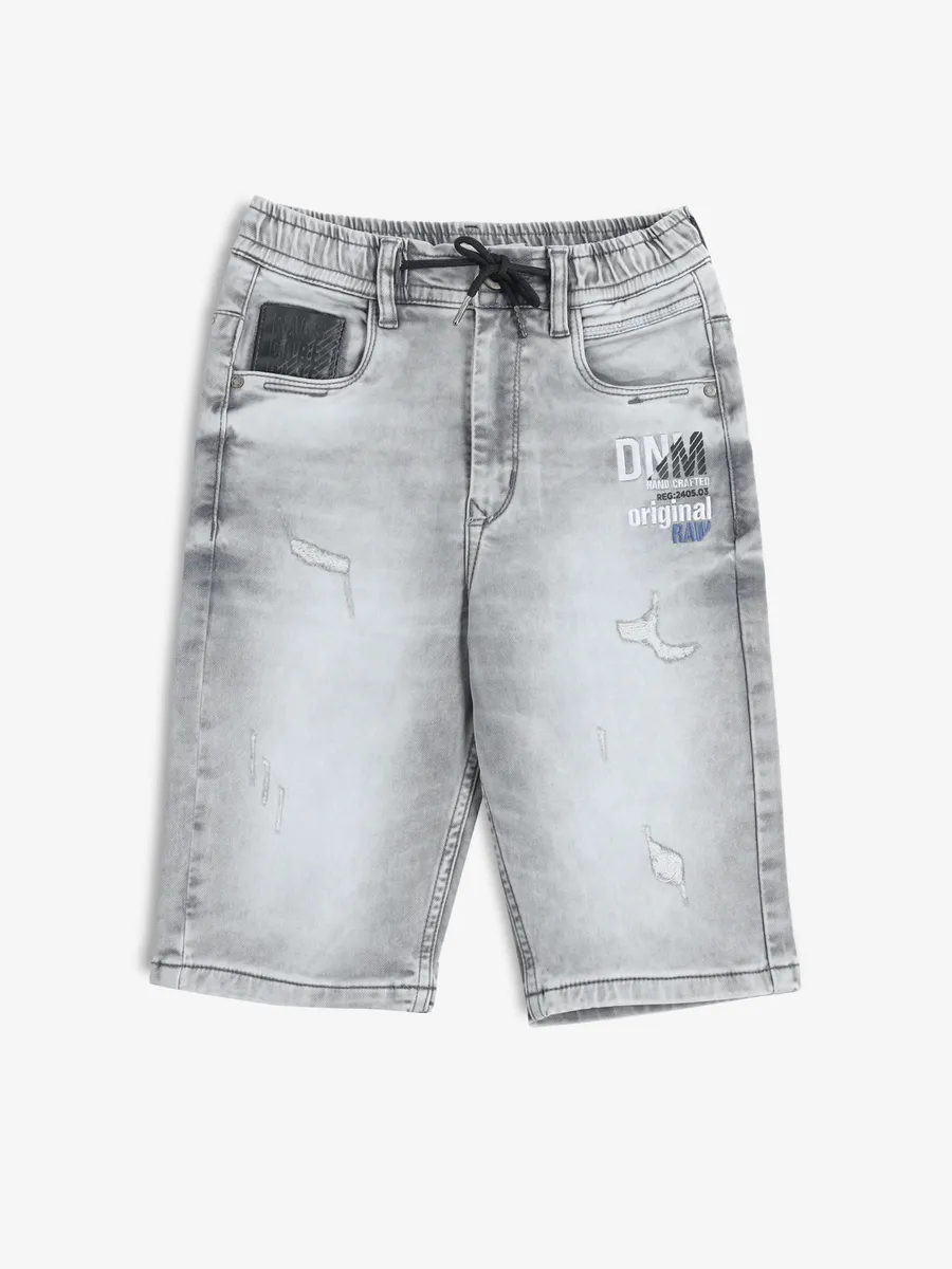 Grey ripped shorts sale