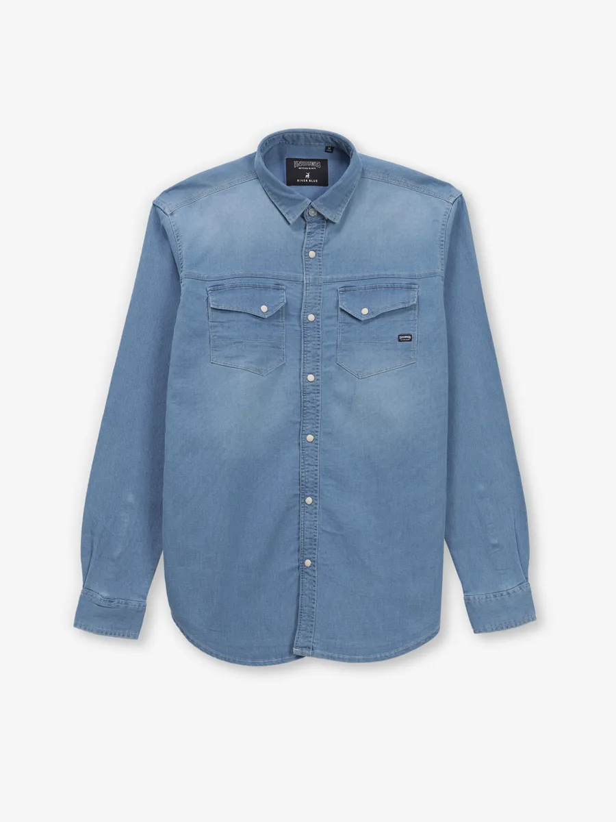 chai♡様 na.e WashingDenimShirt_Light Blue Washing Denim