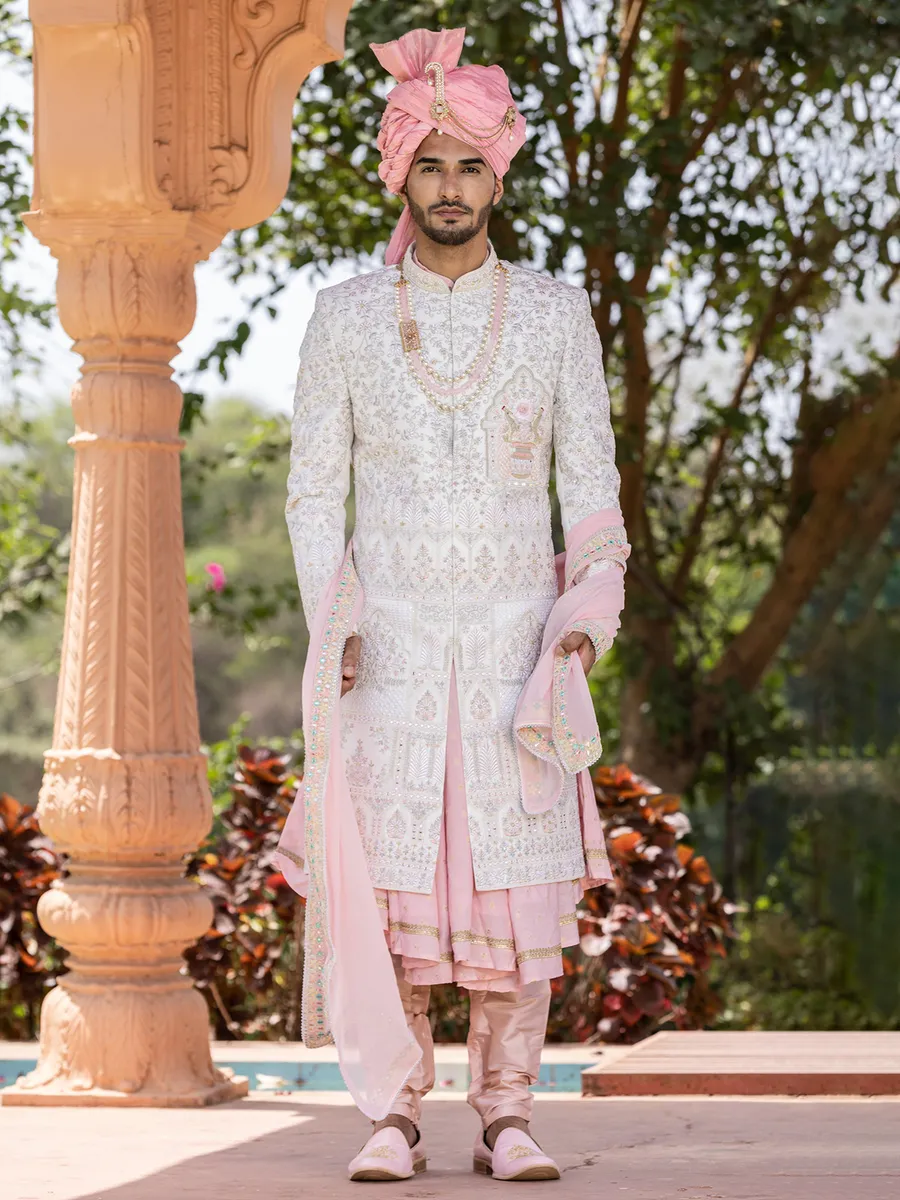 Pink wedding sherwani cheap