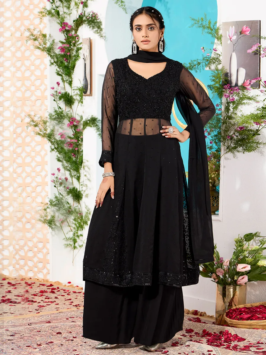 Stunning black palazzo salwar suit G3 WSS42109 Canada