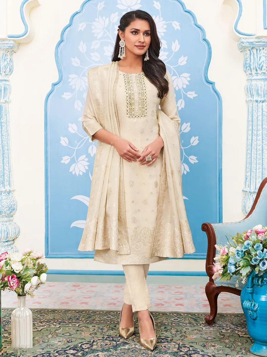 Beige salwar suit discount