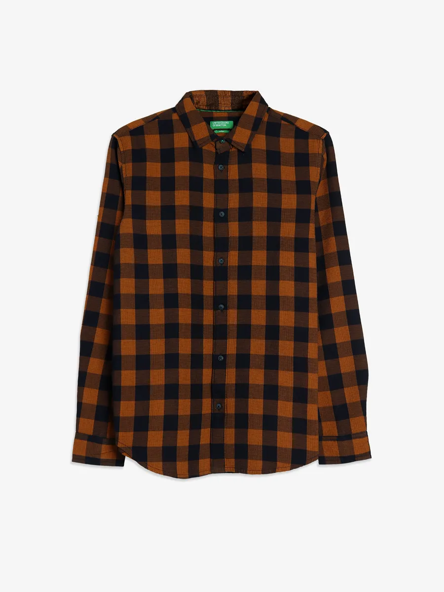 トップス SUBCULTURE COTTON CHECK SHIRT / BROWN SUBCULTURE COTTON CHECK SHIRT / BROWN