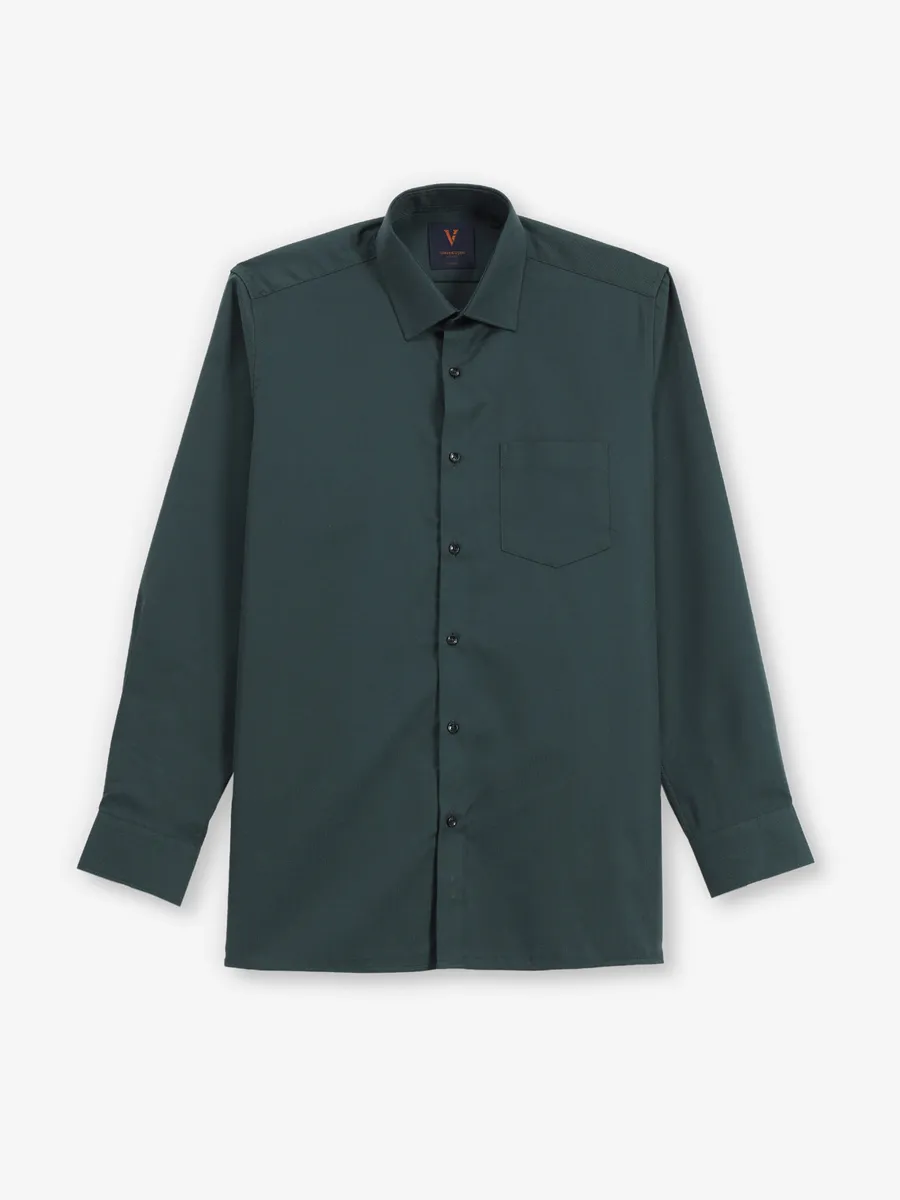 VAN HEUSEN dark green textured casual shirt for men-G3-MCS15714
