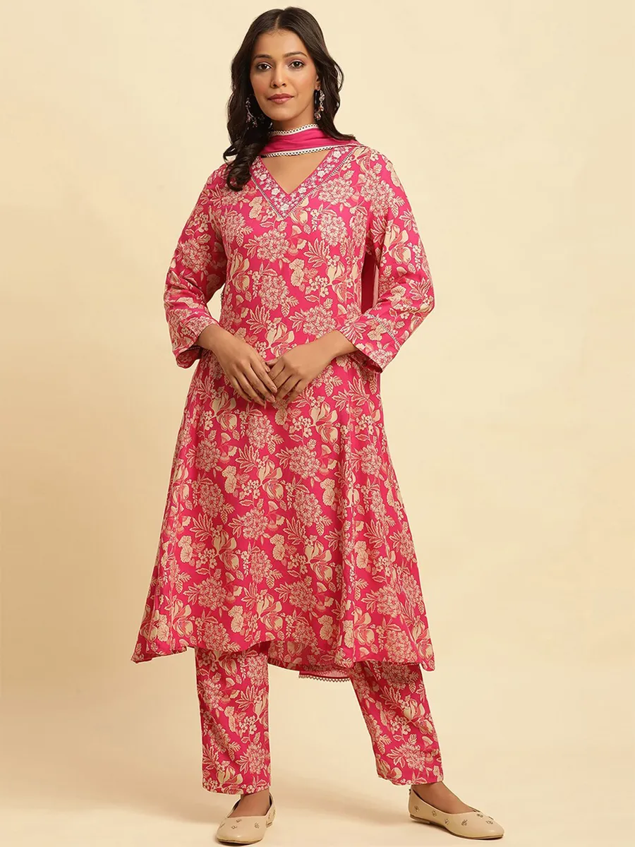 W dark pink cotton kurti set G3 WPS03268 New Zealand