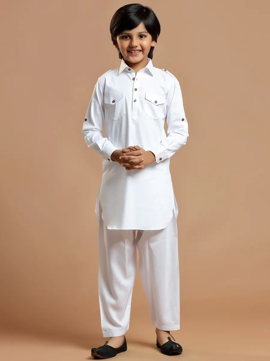Pathani dress white hot sale