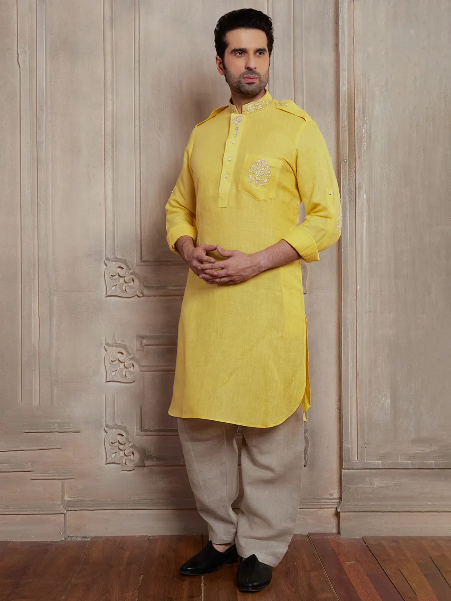 Linen pathani suit outlet