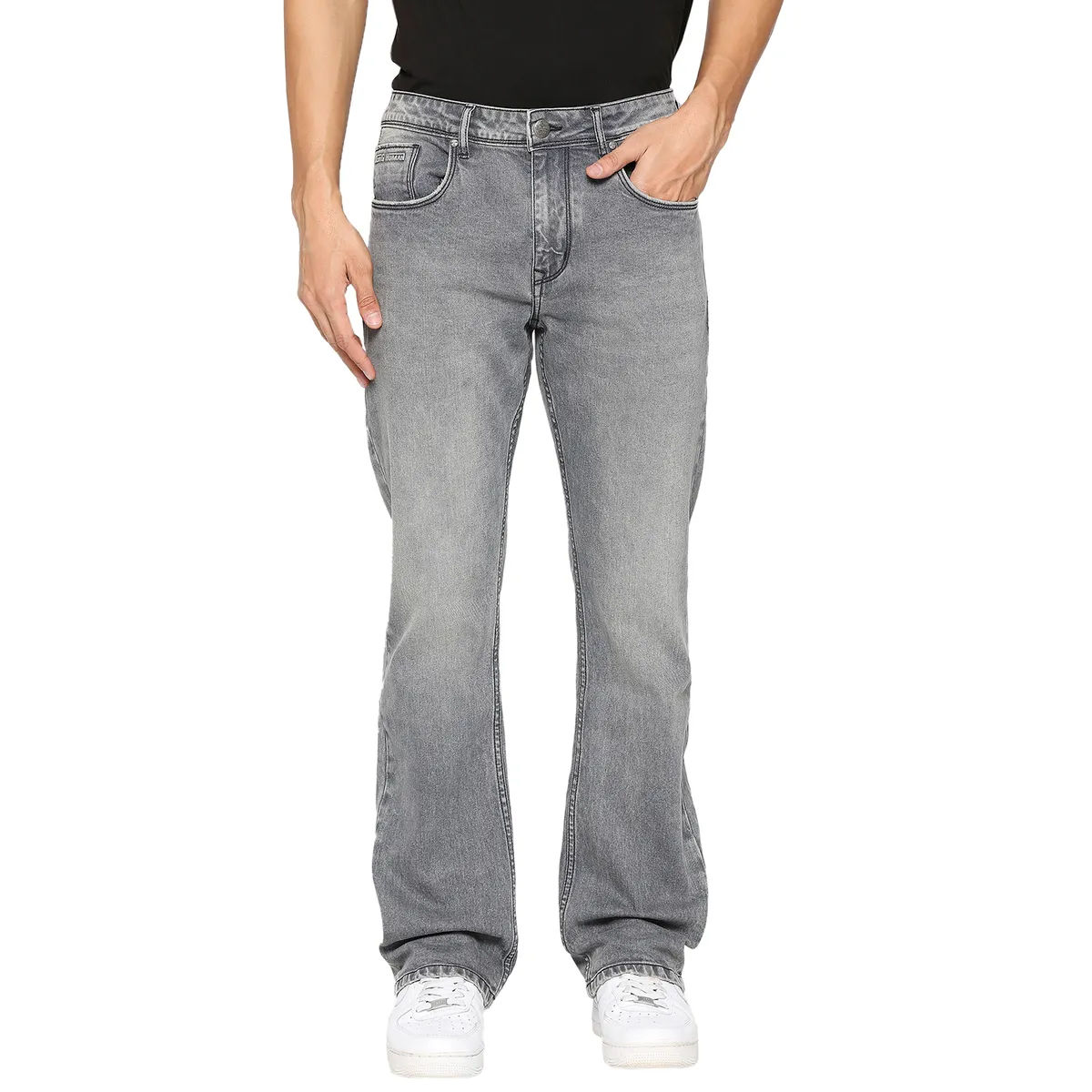 Being Human Men Boot Cut Fit Denim-Grey Tone - Main Image