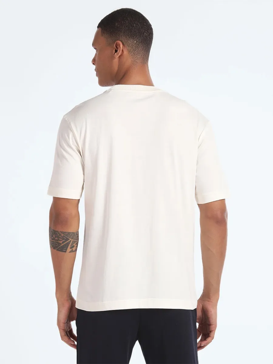 FLYING MACHINE off-white plain t-shirt