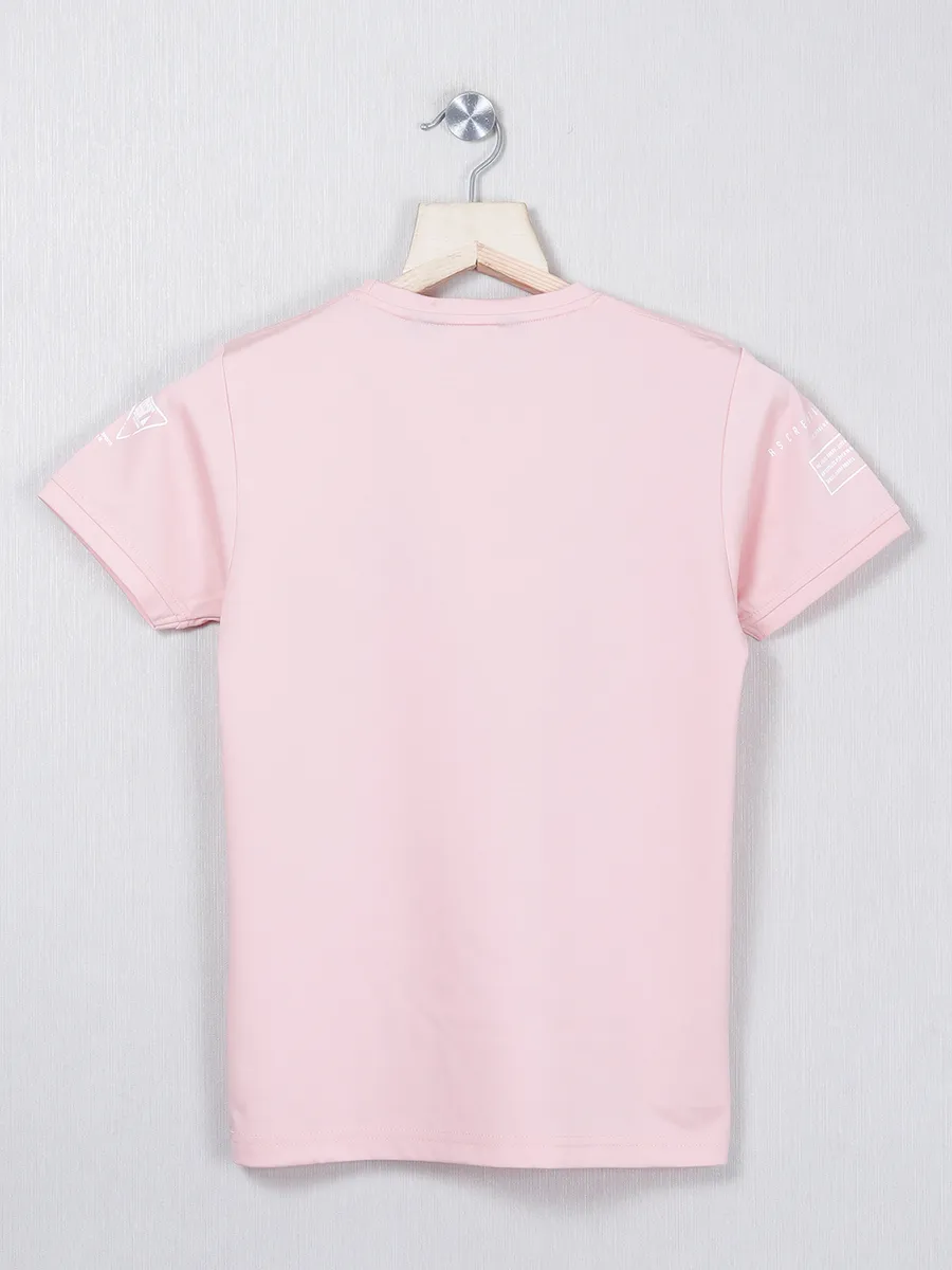 99 Balloon printed light pink cotton t-shirt for boys