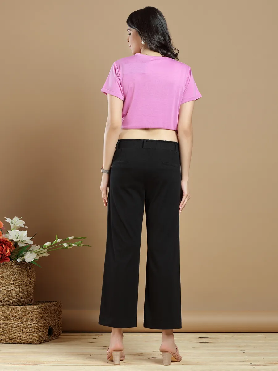 Cotton casual wear palazzo pant in black