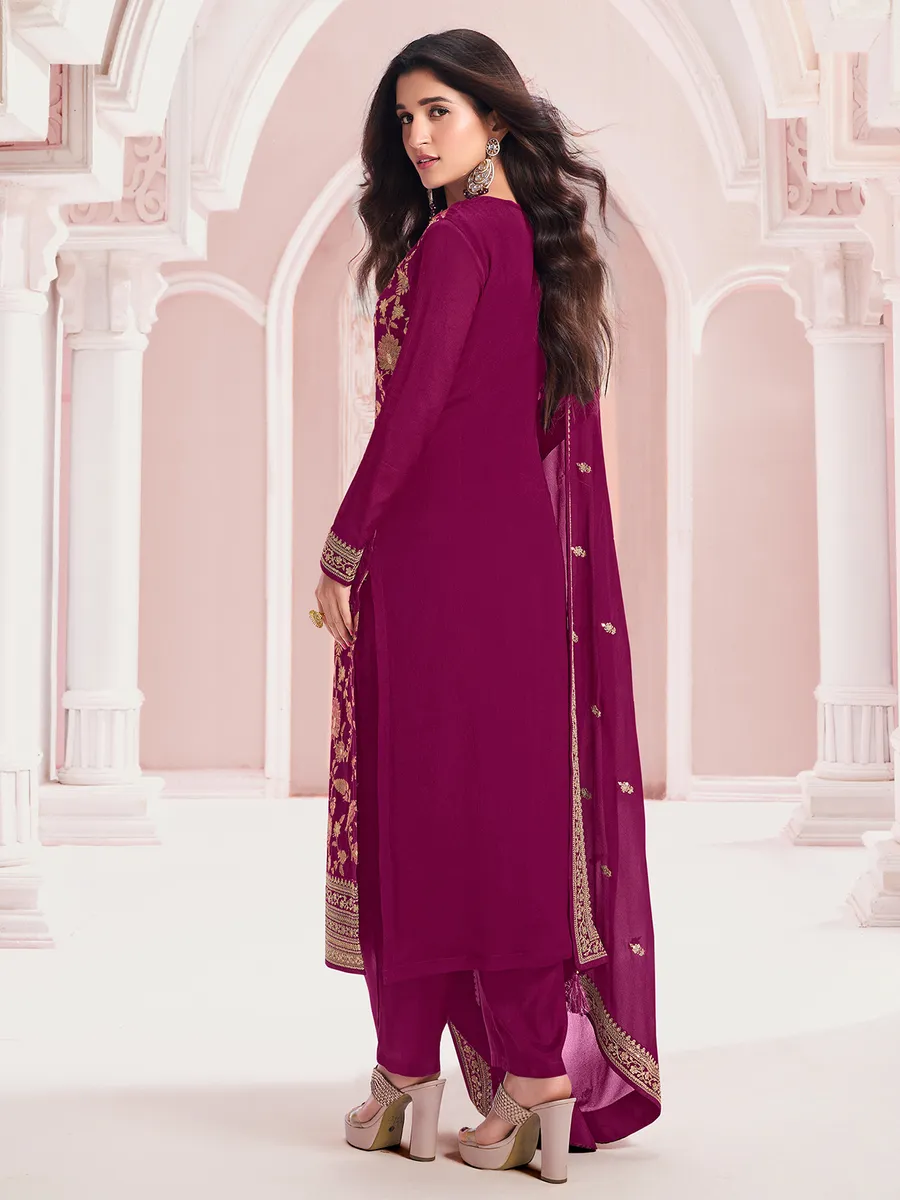 A unique purple silk salwar suit