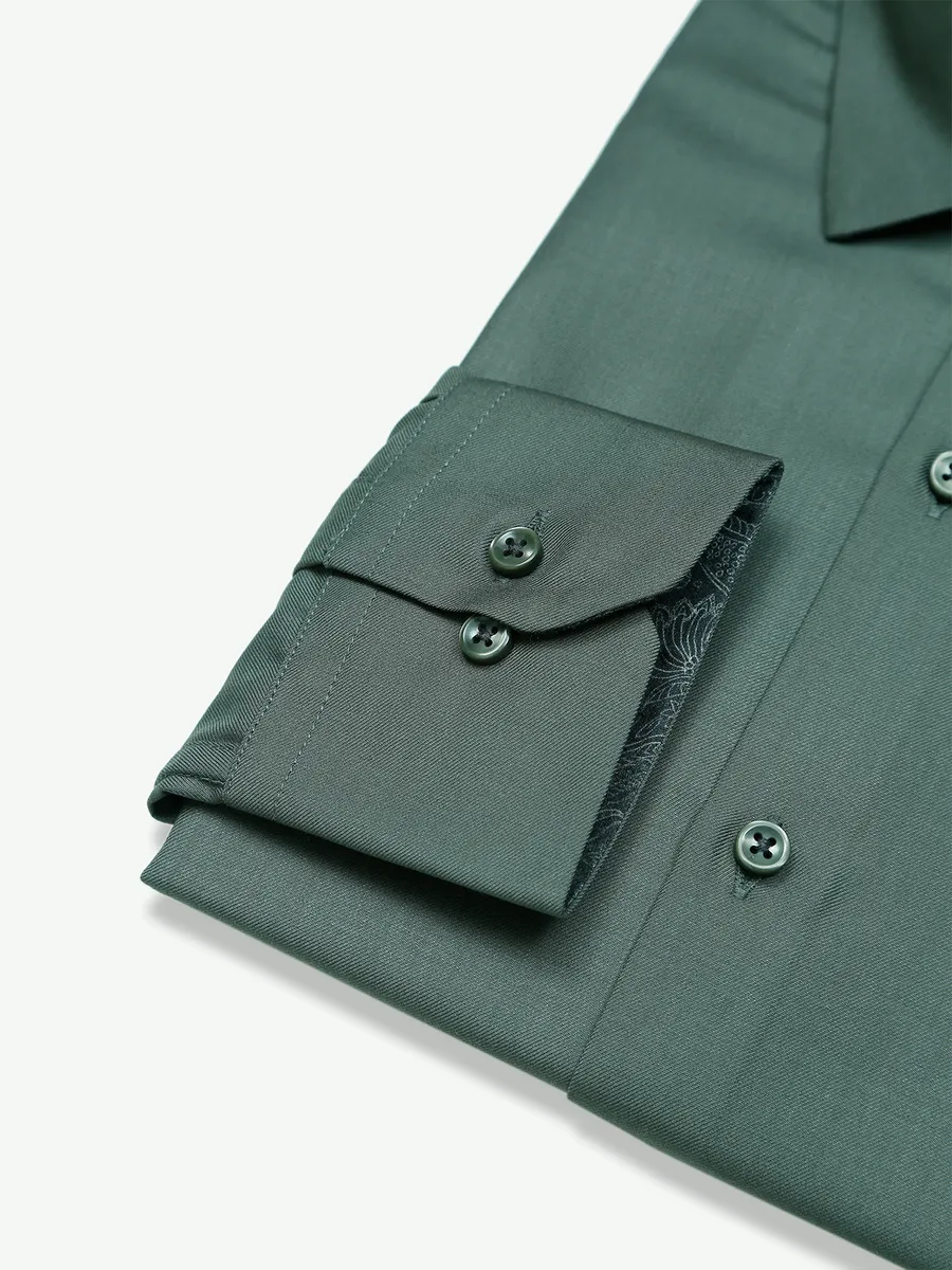 Albino green cotton plain shirt