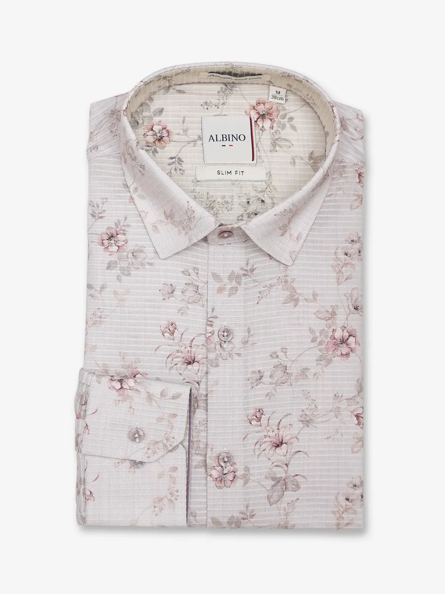 Albino light pink floral printed shirt