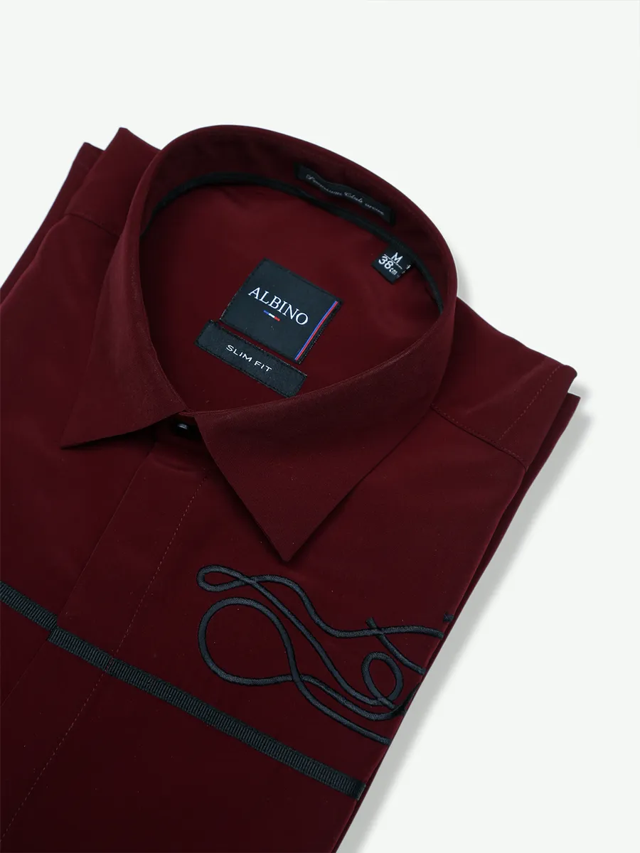 Albino maroon cotton shirt