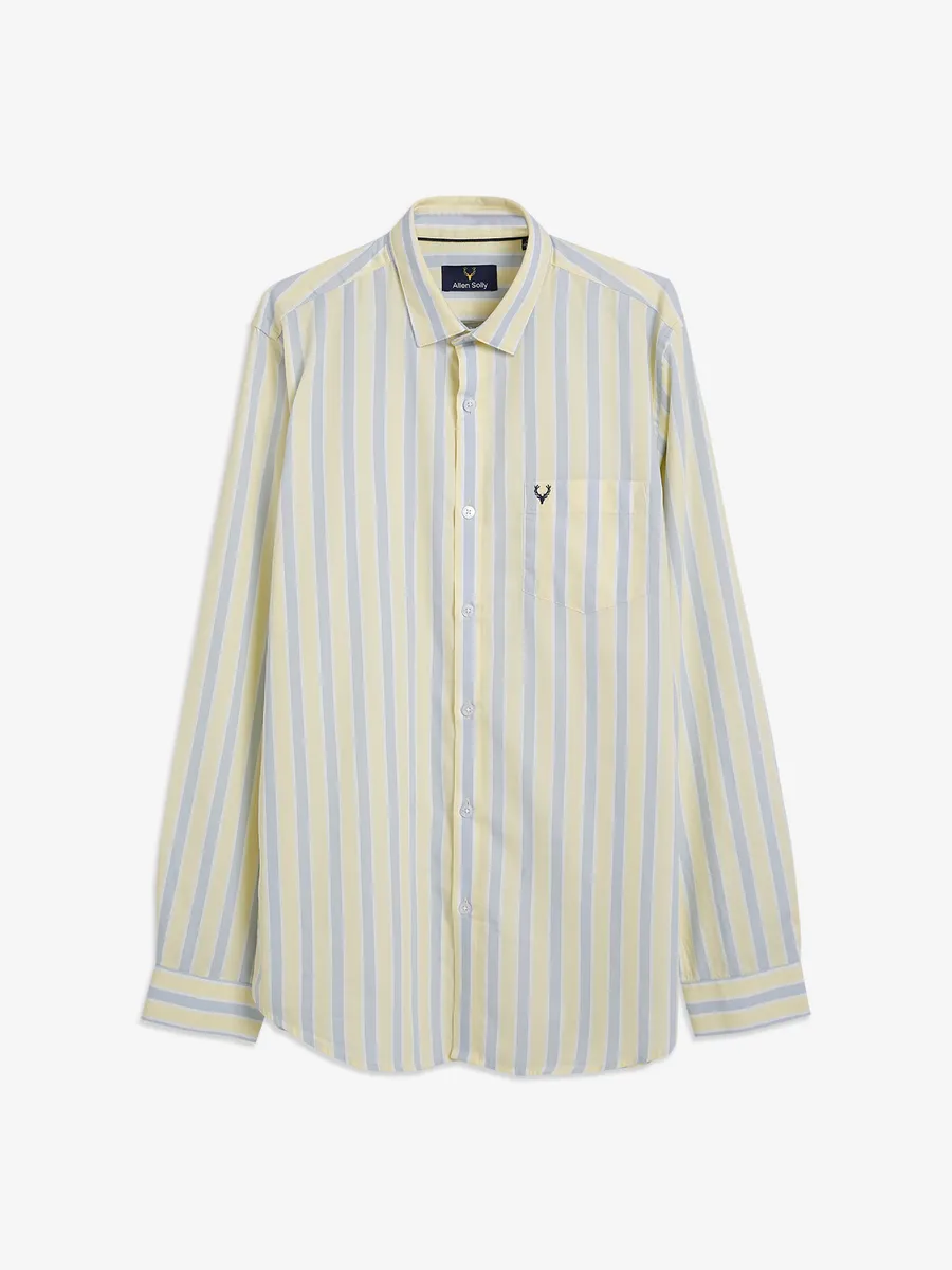 Allen Solly light yellow stripe shirt