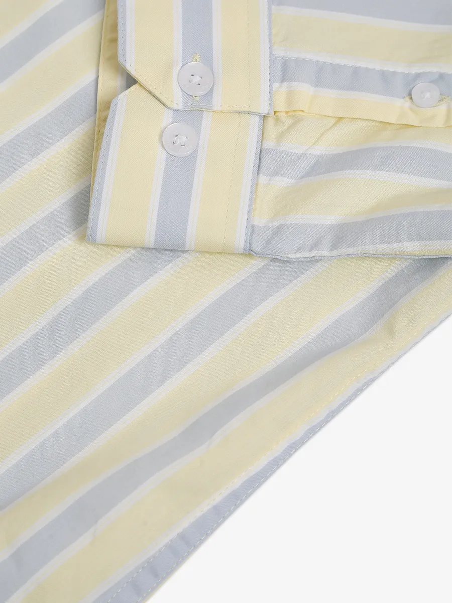 Allen Solly light yellow stripe shirt