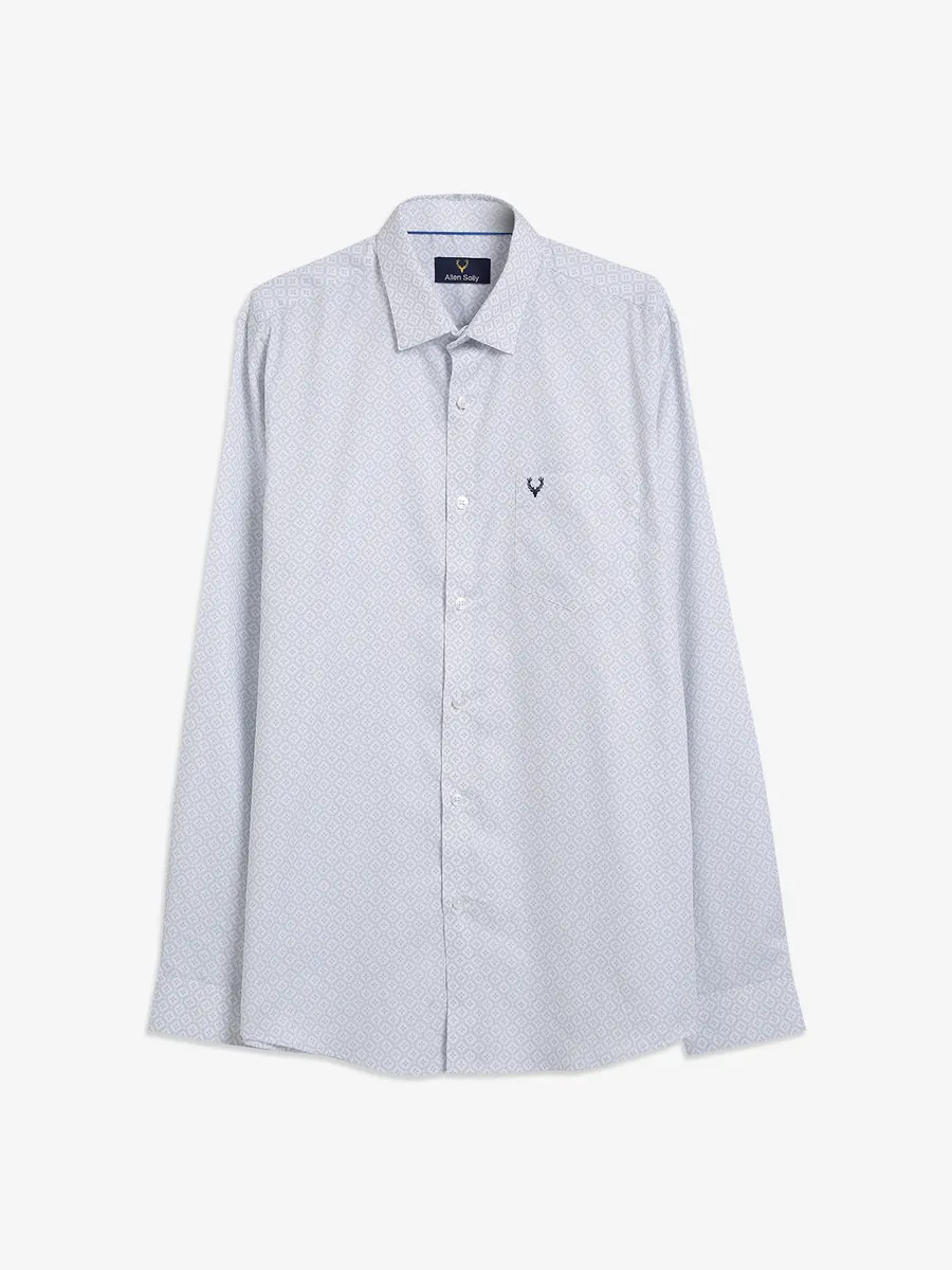 Allen Solly printed cotton white shirt