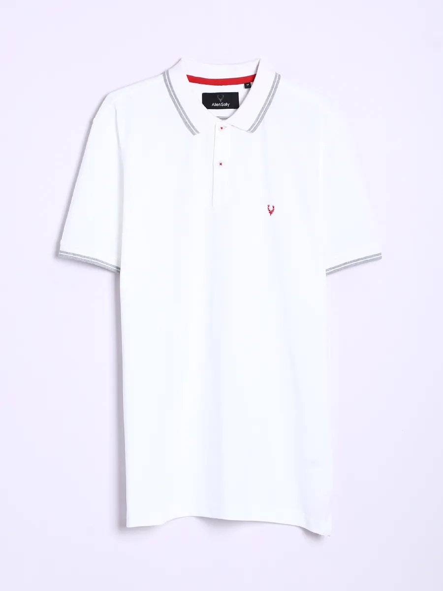 Allen Solly white casual plain t shirt