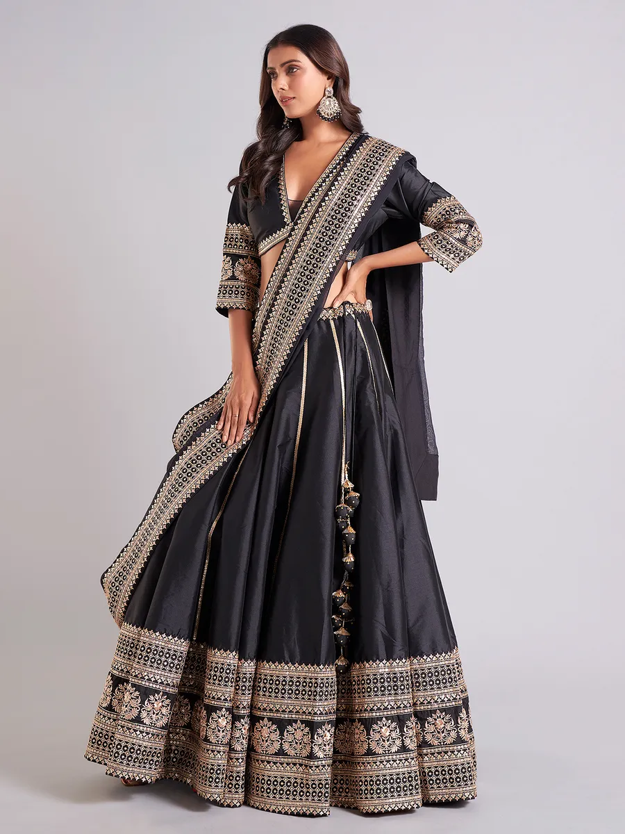 Amazing black silk lehenga choli G3WLC15782 United States