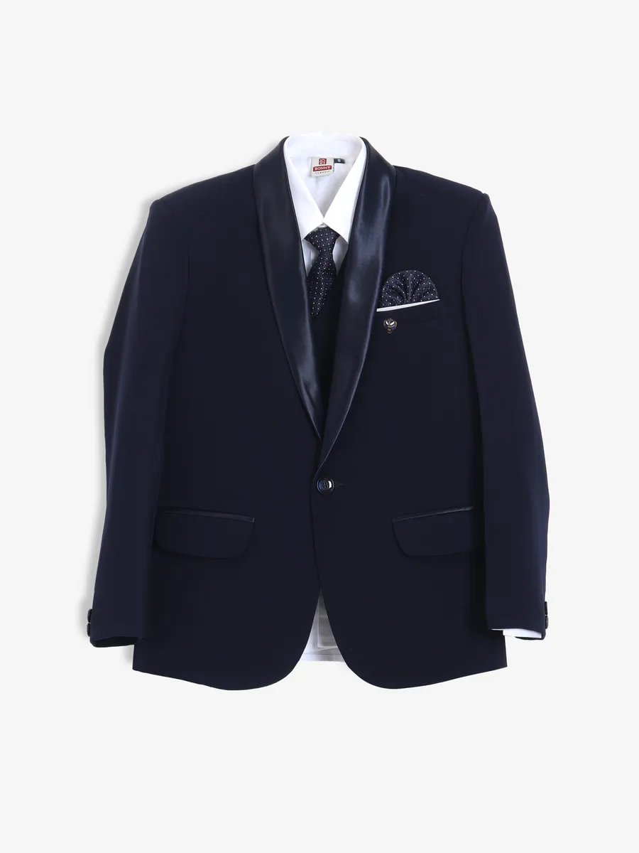 Amazing navy terry rayon coat suit