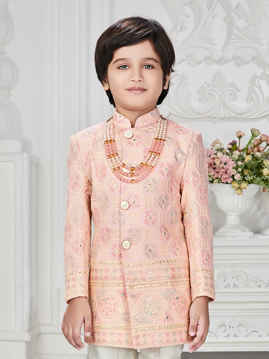 Amazing peach georgette indowestern