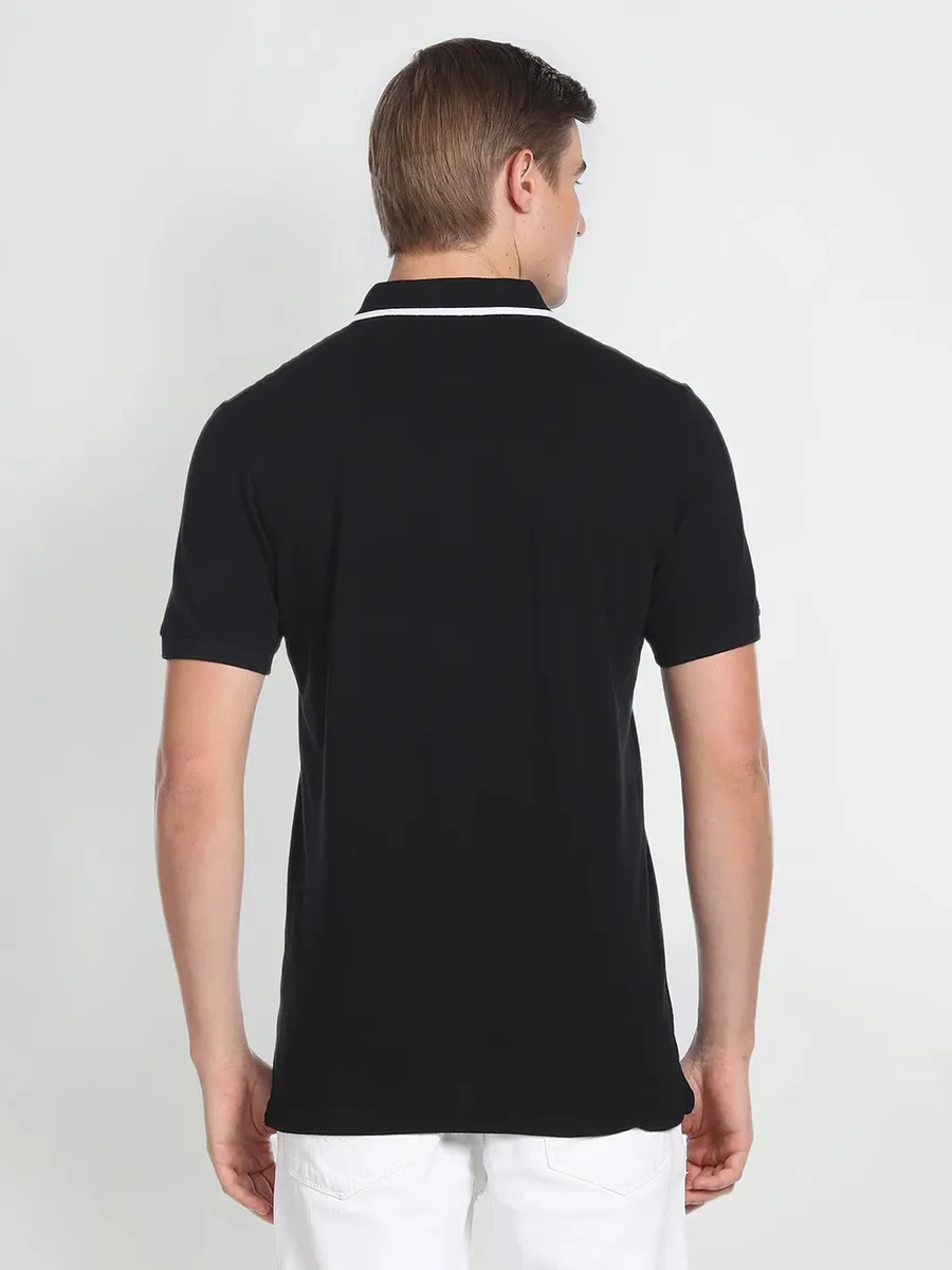 Arrow cotton casual black t shirt