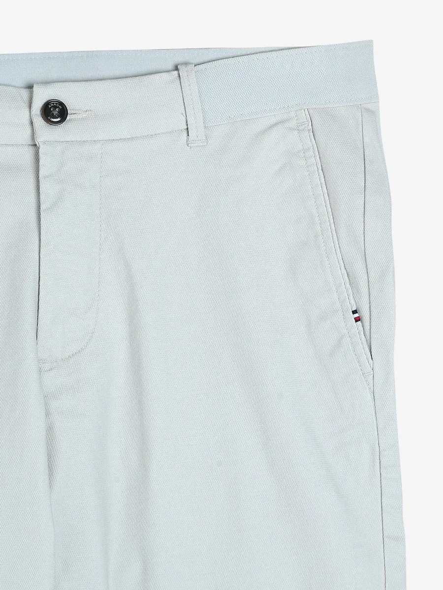 Arrow cotton white solid trouser