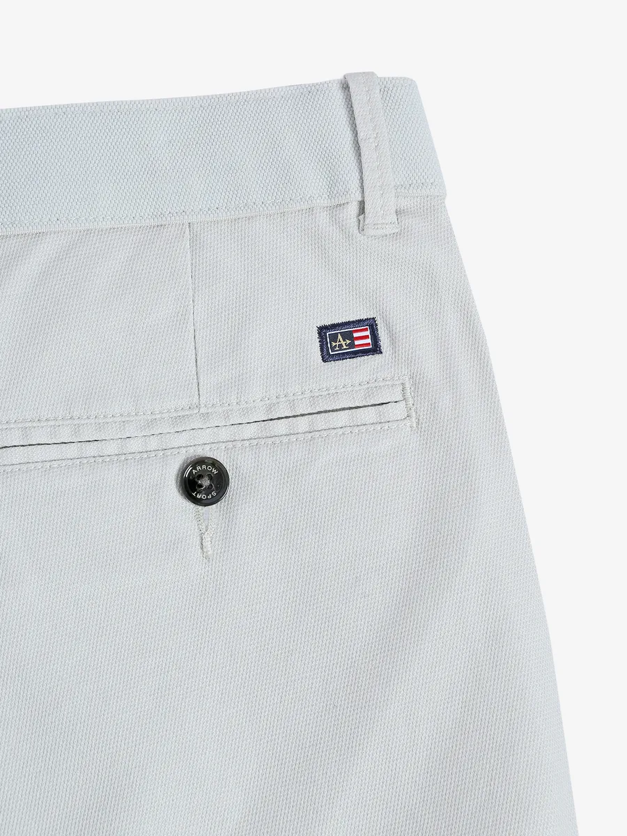 Arrow cotton white solid trouser