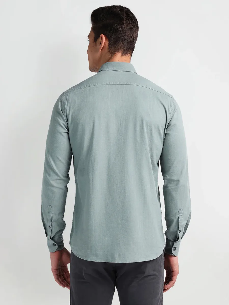 Arrow grey plain cotton shirt