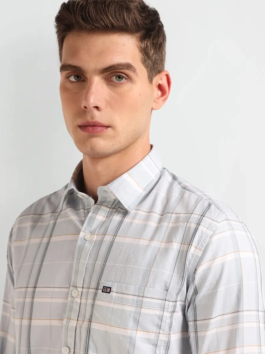 Arrow light grey checks shirt