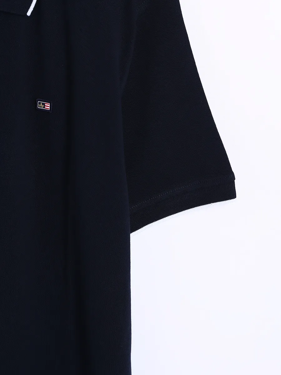 Arrow navy plain polo t shirt