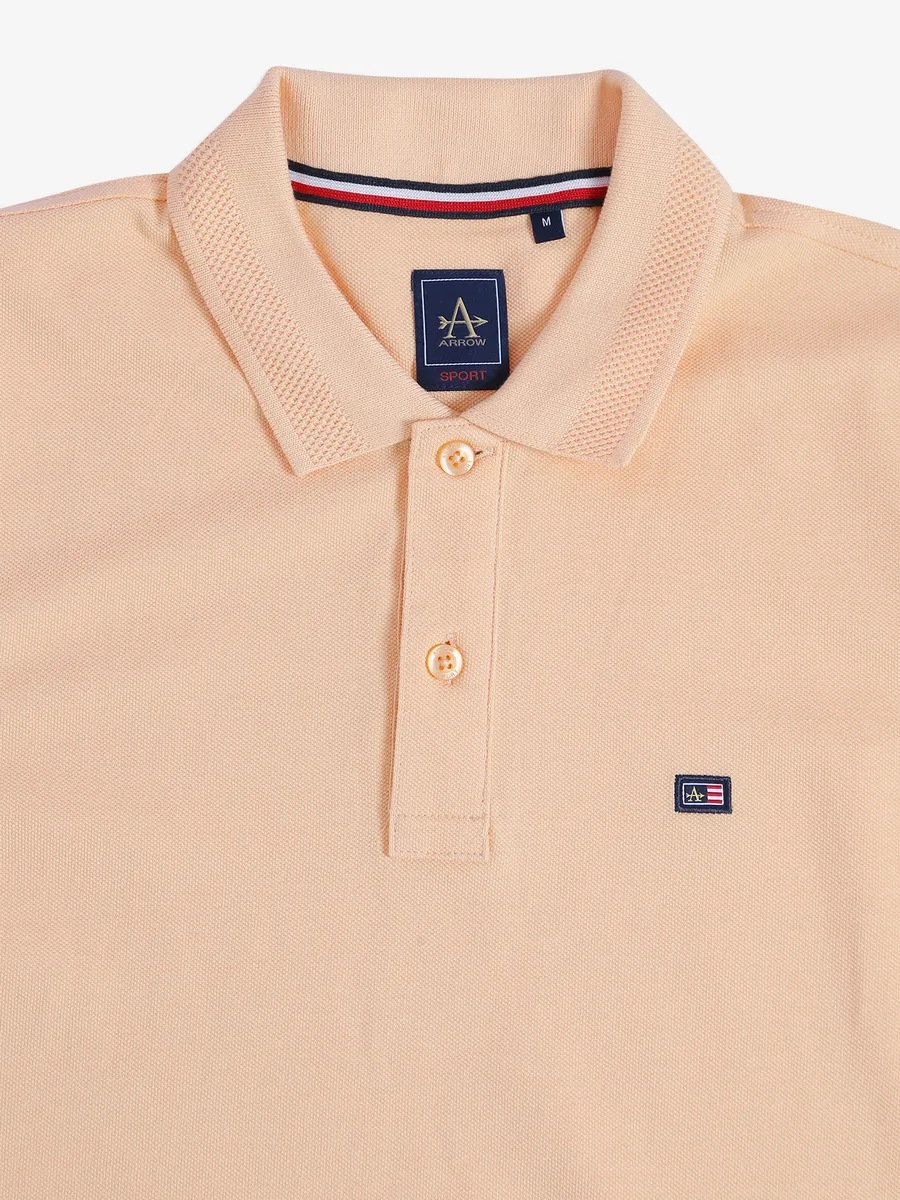 Arrow plain cotton t shirt in peach